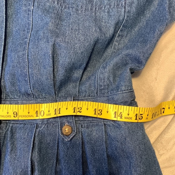 Eddie Bauer dress button down removable collar denim long sleeve pockets L farm - Picture 9 of 13